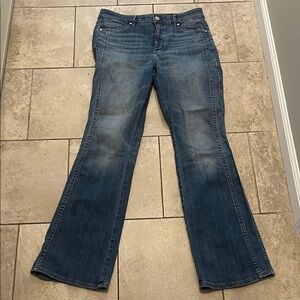 White House Black Market Blue Flare & Wide Leg Women's Jeans Size 8